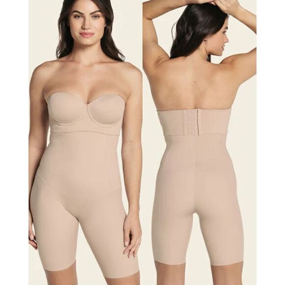 LEONISA Shapewear NWT Contour Pro Extra High Waisted Firm Shaper Short Medium